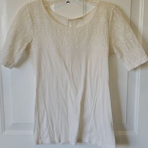 J.Crew Open Lattice Keyhole Back Shirt Top